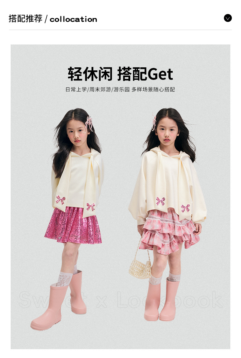 女童卫衣春款2025新款洋气小女孩长袖圆领衣服儿童时髦套头上衣详情4
