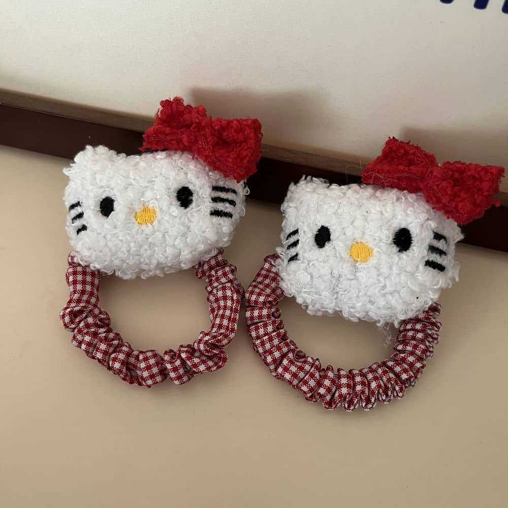 Cute Duffy bear Shirley Rose hair band, red checkered bow, large intestine hair band pic 14