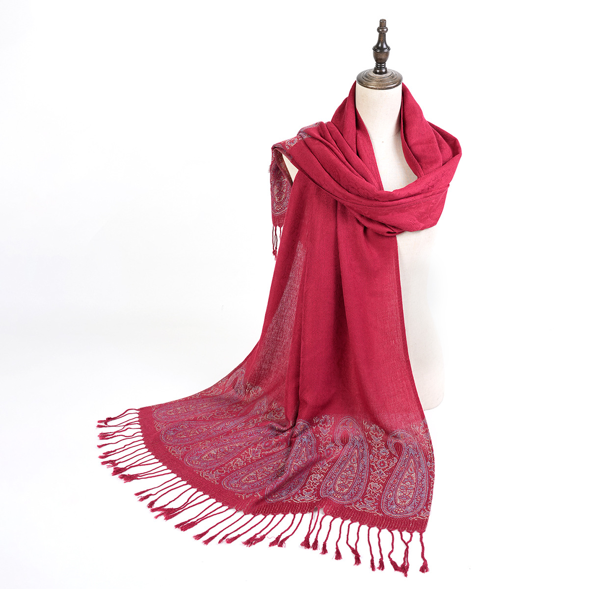 拍照首选 新款时尚四季百搭提花流苏围巾长巾批发 厂家直销详情13