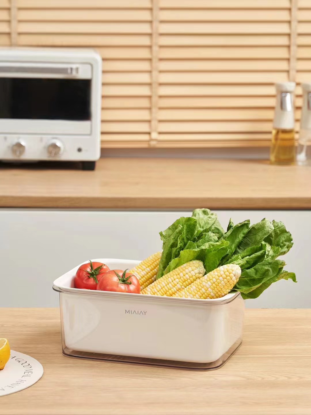 新款PET双层沥水篮创意塑料洗菜篮水果盆家用厨房收纳果蔬沥水盆详情5