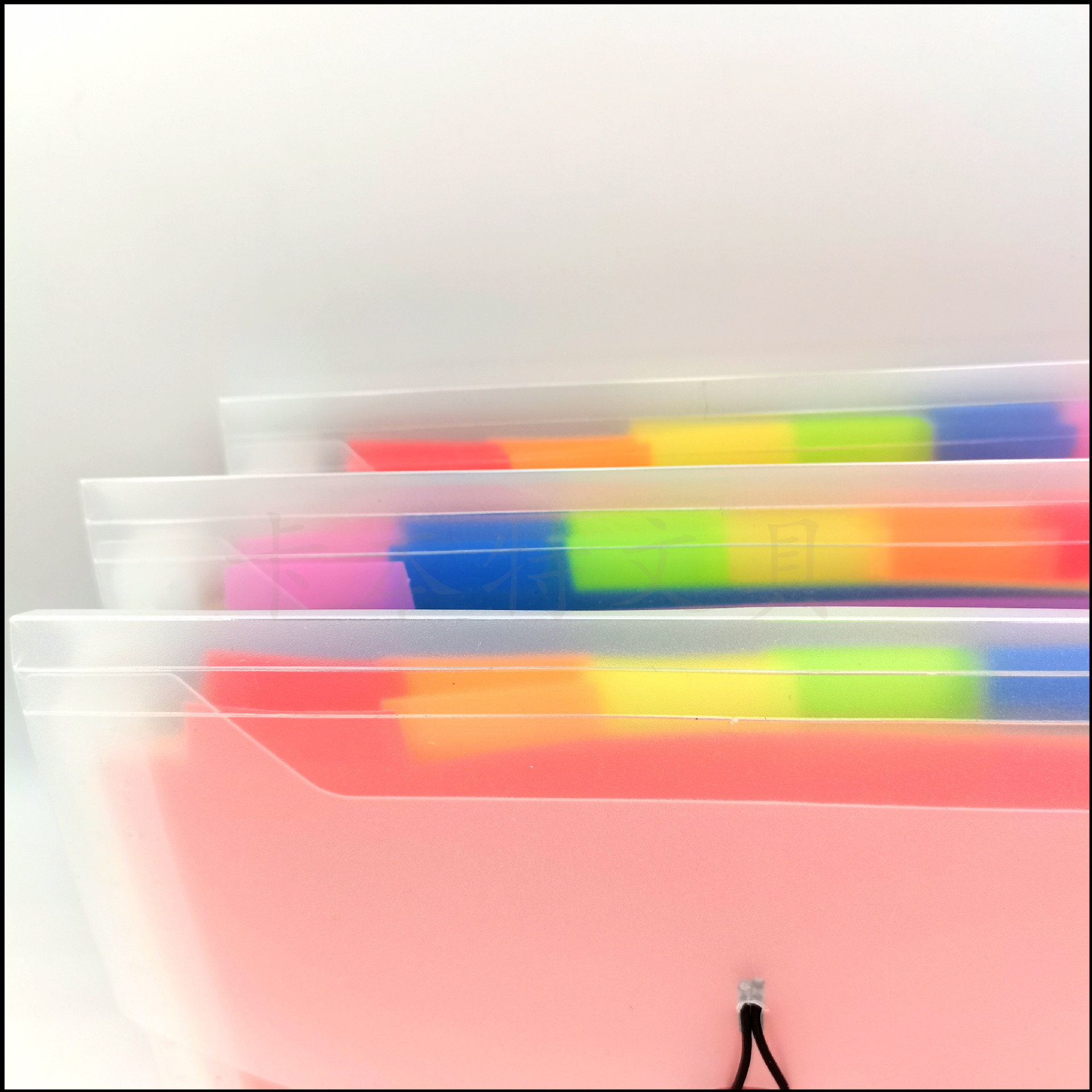 磨砂透明风琴包13层 A5票据资料包绑带文件收纳包彩色内页文件夹详情5