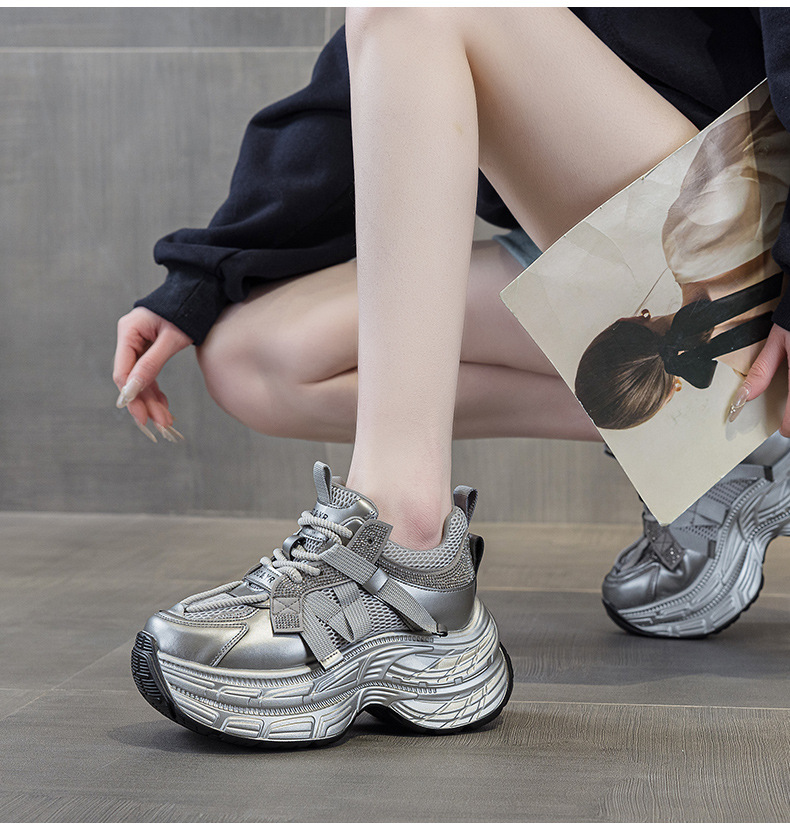 厚底网红时尚老爹鞋女2025新款休闲百搭内增高轻便小个子运动潮鞋详情26