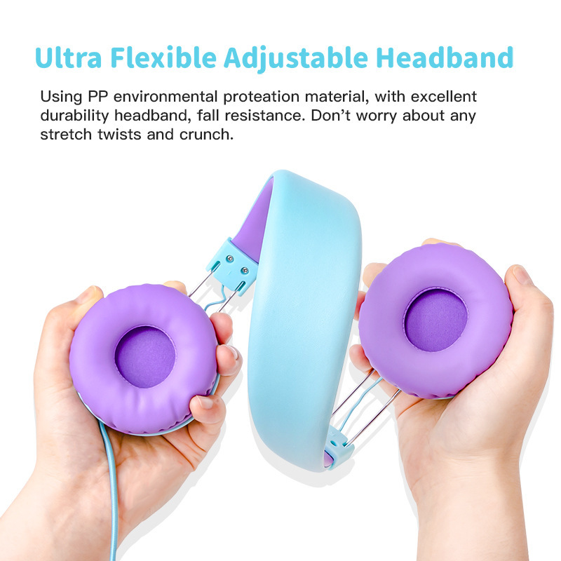 耳机厂家新款私模 头戴式儿童成人耳机带唛编织线可折叠耳机 跨境详情2