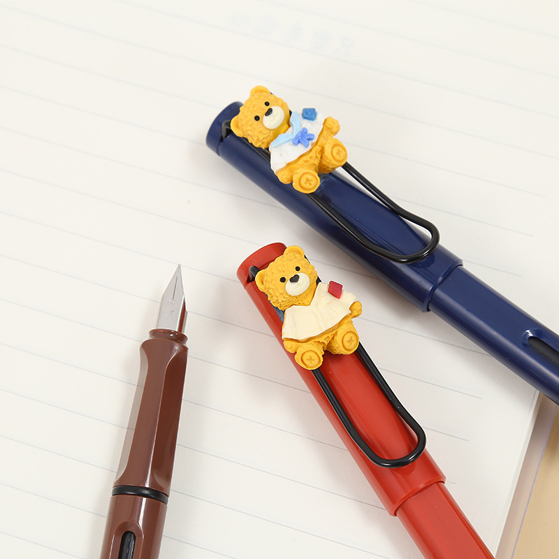 ZF2671Nandy Bear Pen for correcting posture and practicing calligraphy, with replaceable ink cartridges, is a special pen for boys and girls to write pic 10