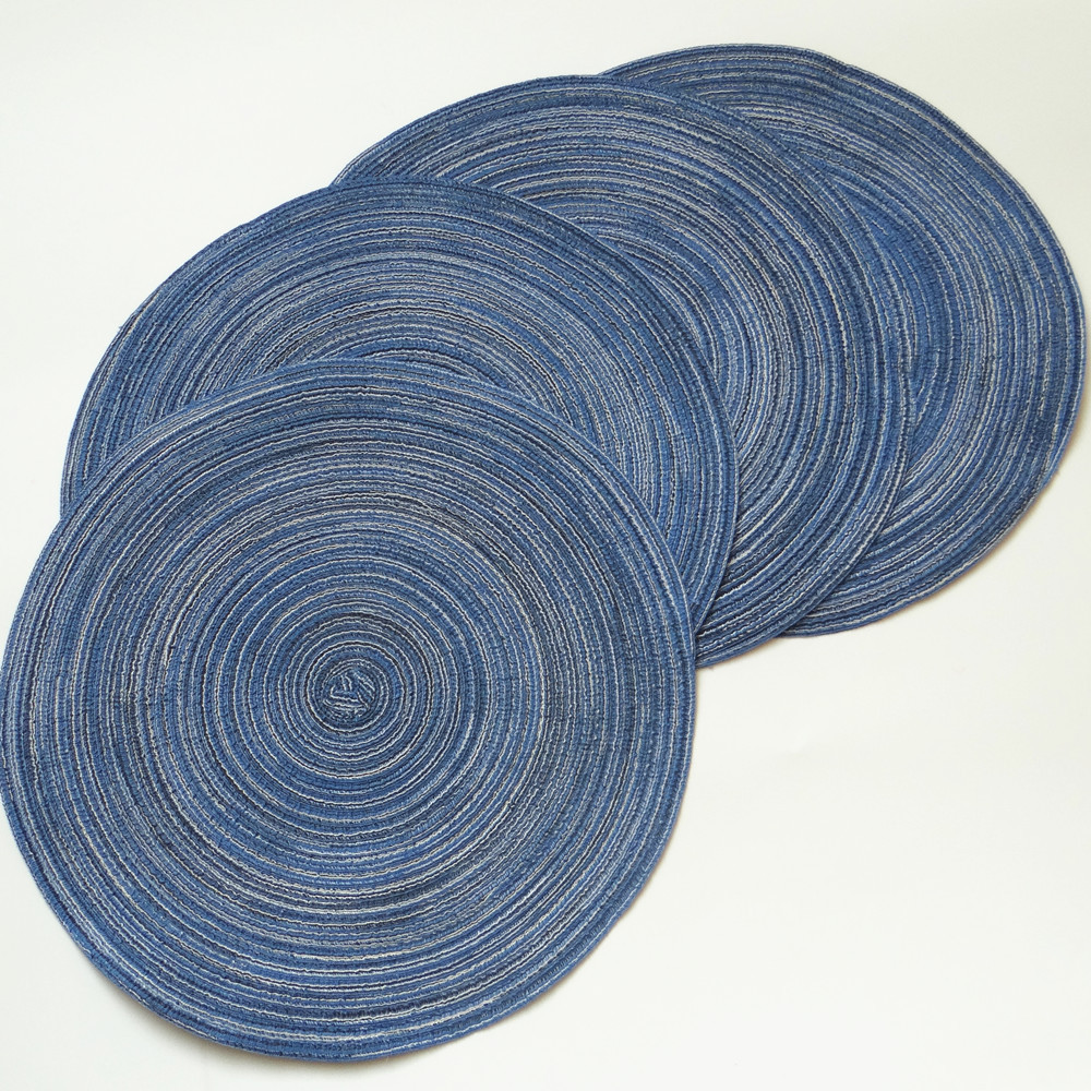 Nordic-style easy-to-maintain home dining table baking food background round heat insulation mat, cotton yarn imitation table mat pic 8