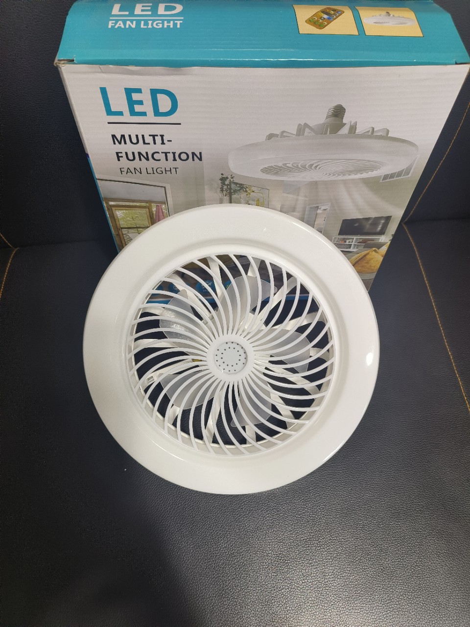 Fan lamp e27 screw-type lamp head leaf led living room, bedroom and dining room 2024 new model invisible multi-functional electric fan lamp pic 5