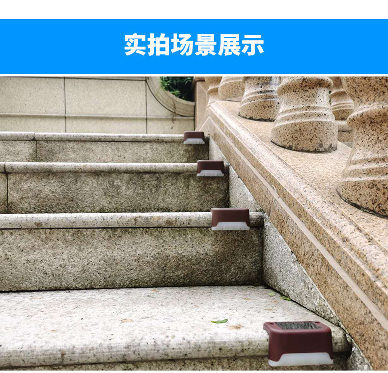 Cross-border solar 1LED fence light, outdoor waterproof garden railing light, step light, courtyard decorative guiding light pic 35