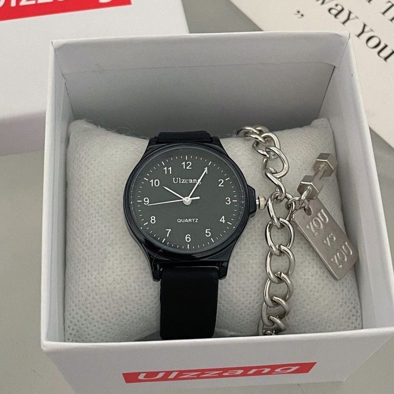 考试专用手表女高中学生指针式上课看时间青春校园验控显白奶茶色详情31