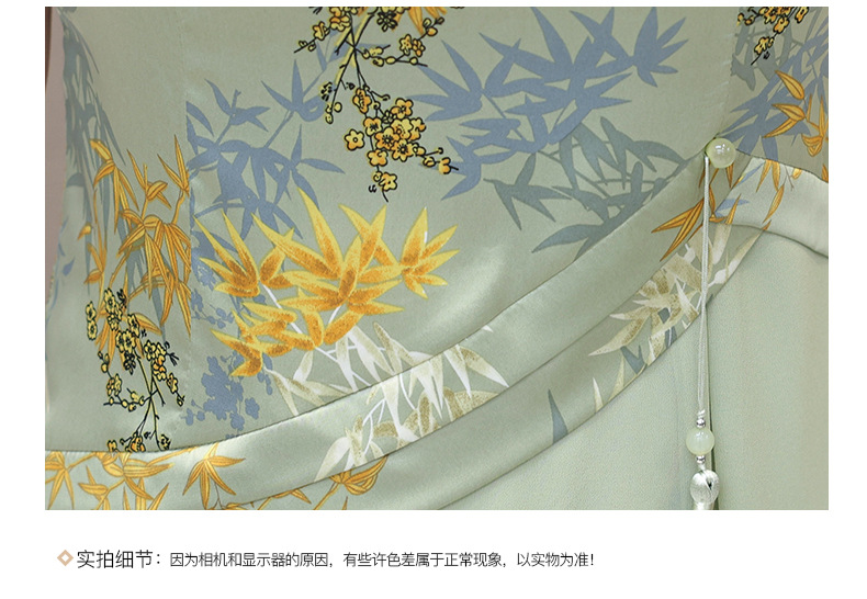 气质时尚印花连衣裙女夏季2024年新款修身洋气女装改良旗袍裙子潮详情28