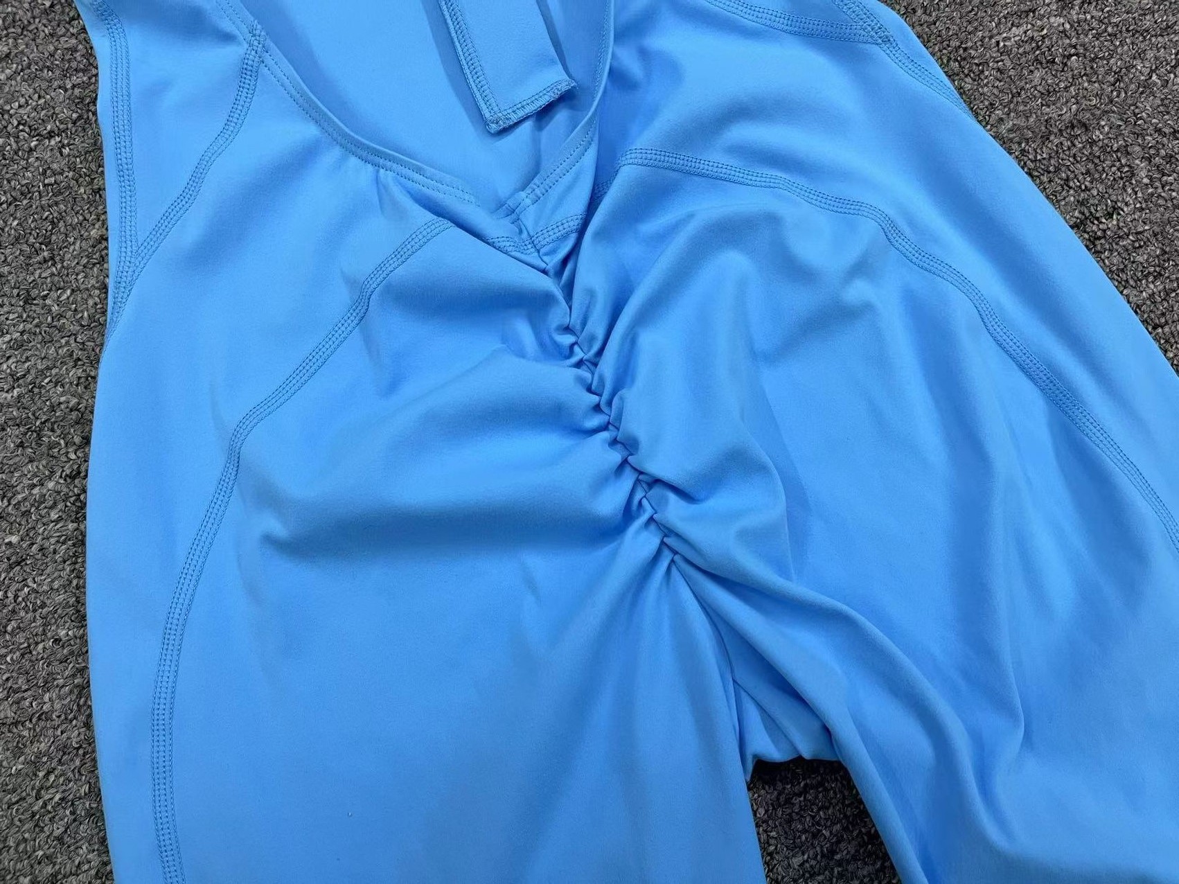 European and American tight-fitting yoga pants with zippers and peach-butt one-piece quick-drying pleated fitness one-piece pants pic 49