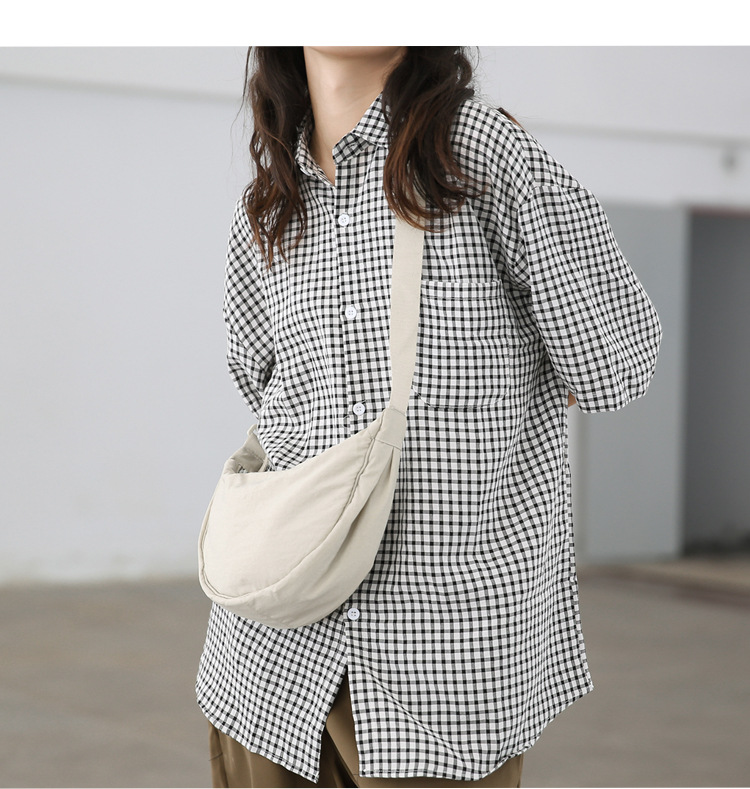 U家试衣间同款女斜挎包小红书尼龙饺子包学生单肩包布包工厂货源详情11