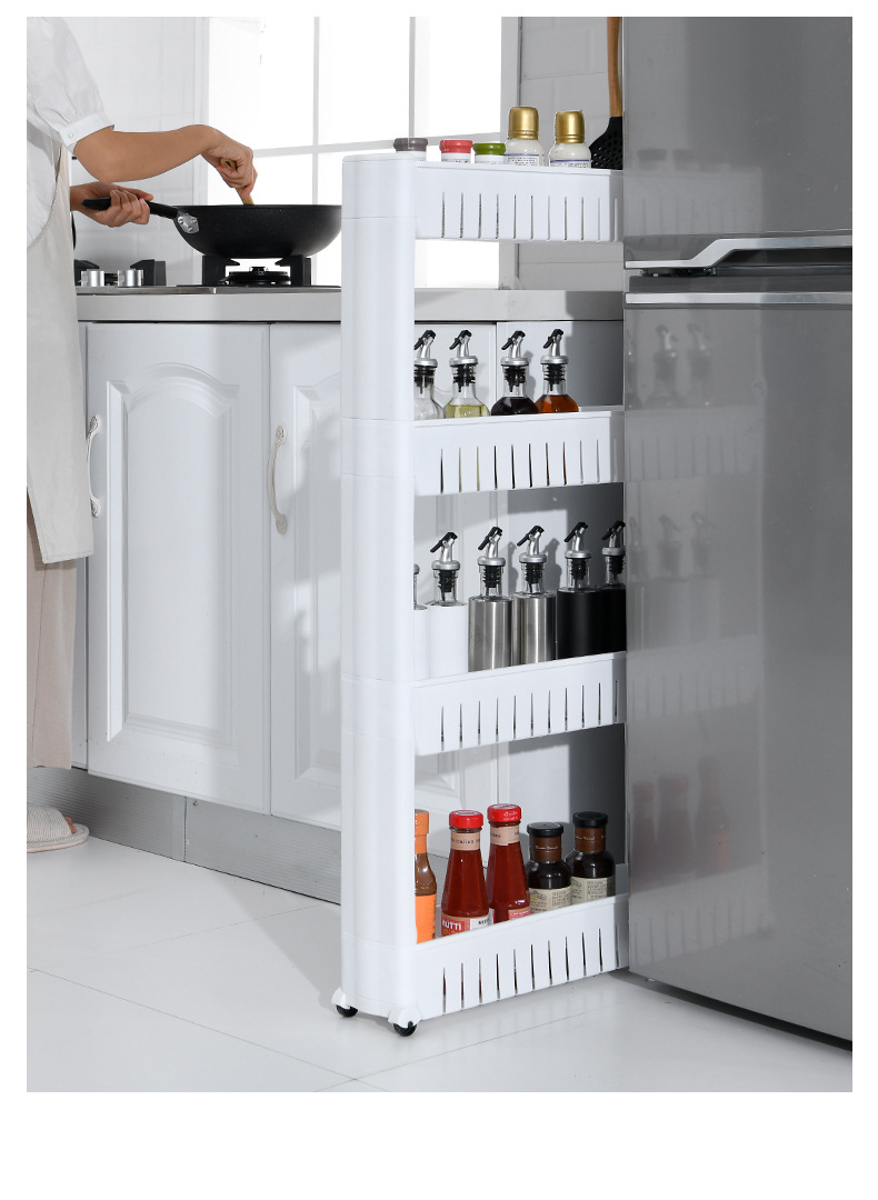 亚马逊跨境塑料置物架厨房卫浴收纳架落地多层夹缝加厚收纳储物架详情23