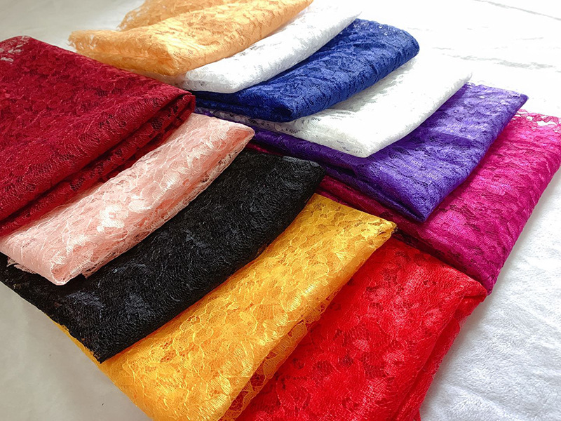 Factory direct sales of large orchid lace fabric, Chinese-style bright silk fabric skirts, wedding dresses, lace trim accessories pic 8