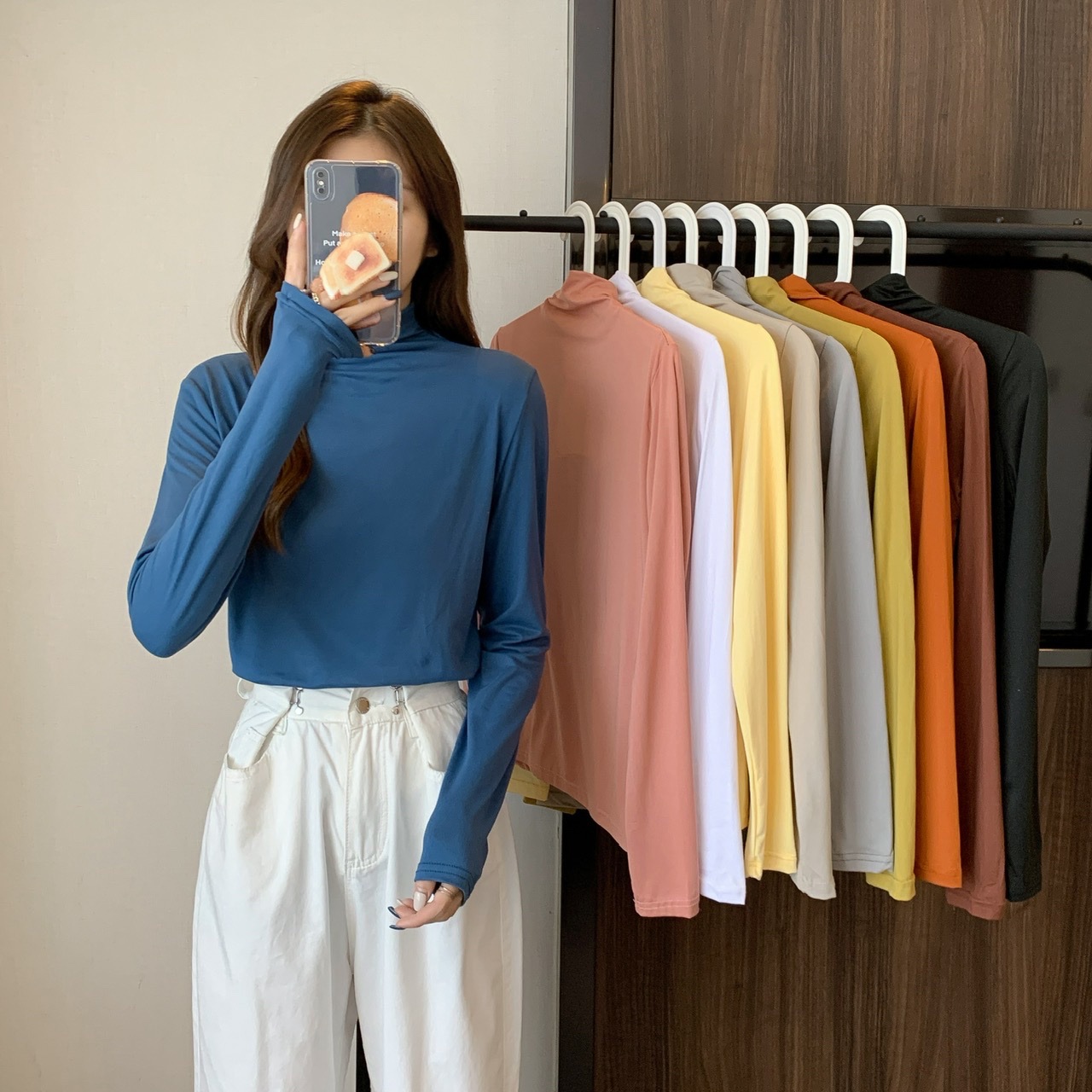 代发供货 加厚精梳纯棉春秋装女装长袖T恤印花内百搭上衣打底衫详情2