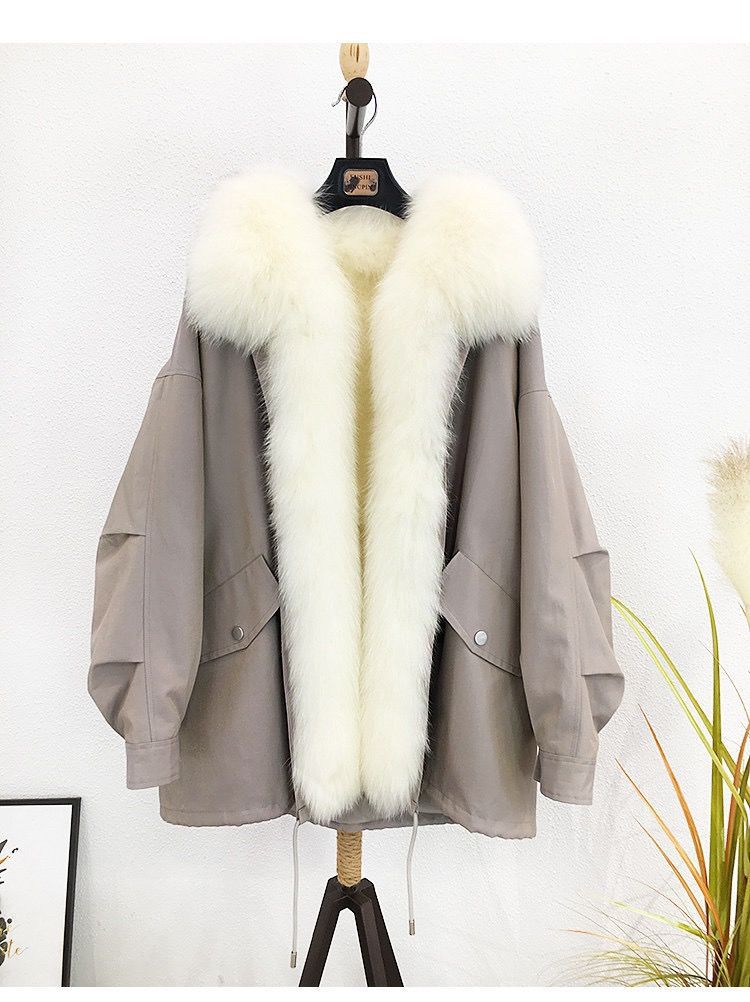 狐狸毛派克服女真毛中长款皮草皮毛一体棉服女2020新款冬季厚外套详情35