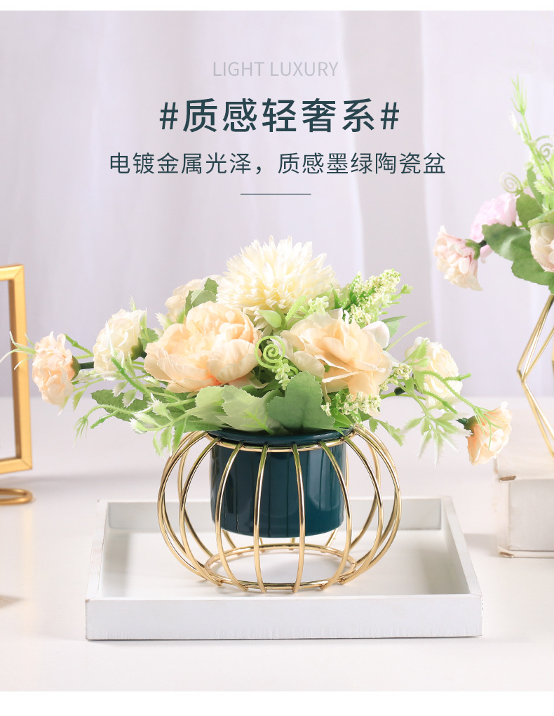 Light luxury home artificial potted plant artificial flower small ornaments, living room and dining room table decoration artificial flowers and artificial plant potted plants pic 3