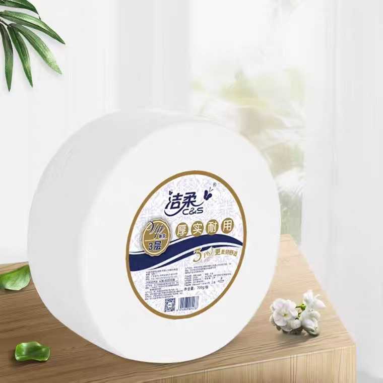 Jierou 3-layer large roll paper, 700G JX024 public hotel toilet paper, 12 rolls per box pic 3