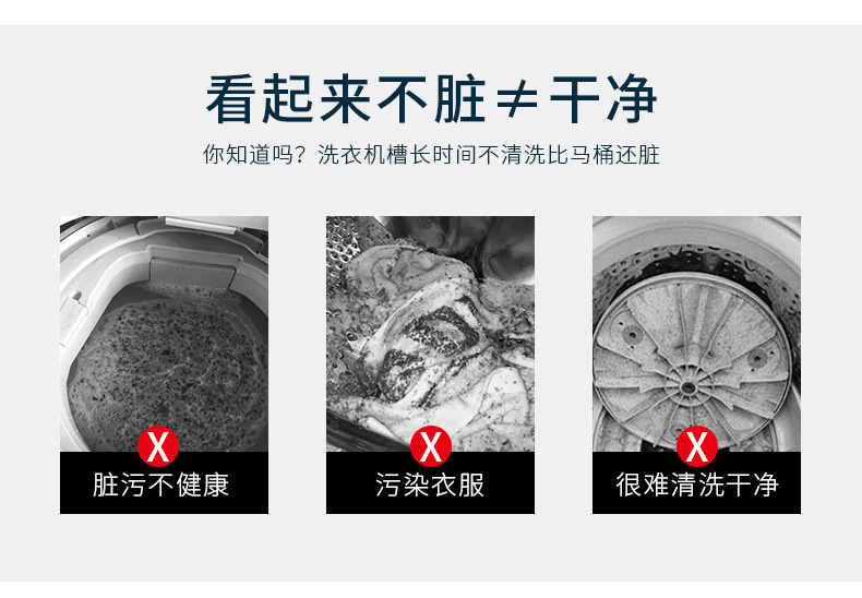 Washing machine tub cleaner effervescent tablets, fully automatic drum effervescent cleaning tablets, a magic tool for sterilization, disinfection and stain removal pic 5
