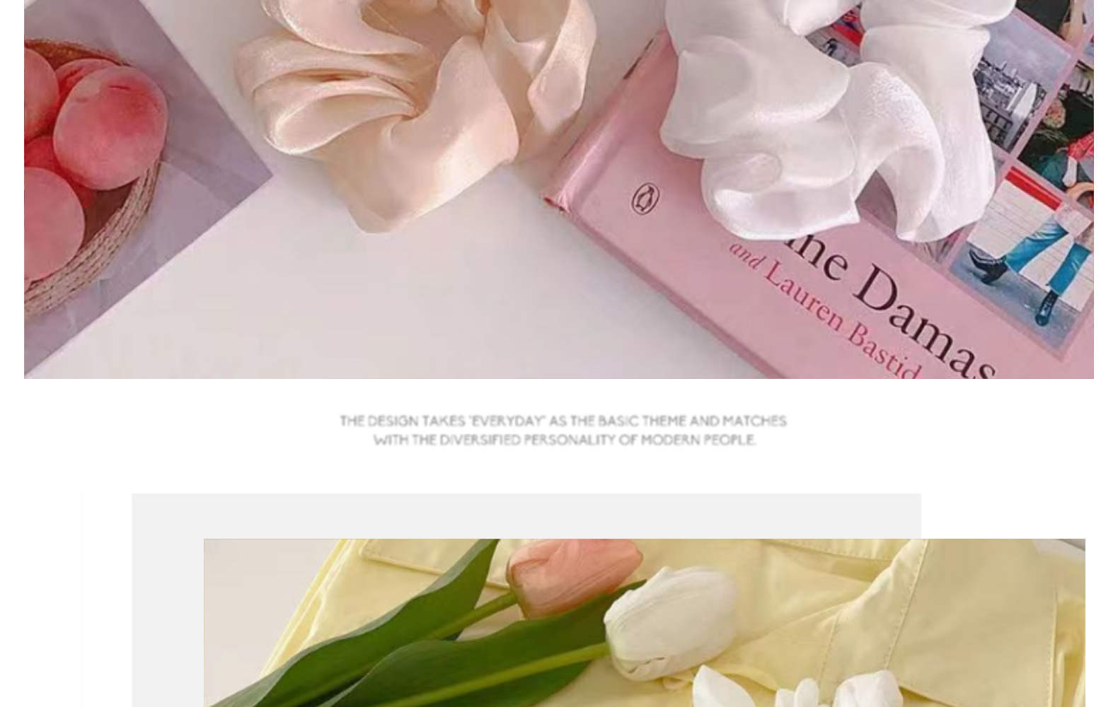 New large-intestine hair band, multicolored gauze, glossy hair accessory, hair tie, 2-yuan store, net gauze ponytail hair tie, texture leather band pic 10