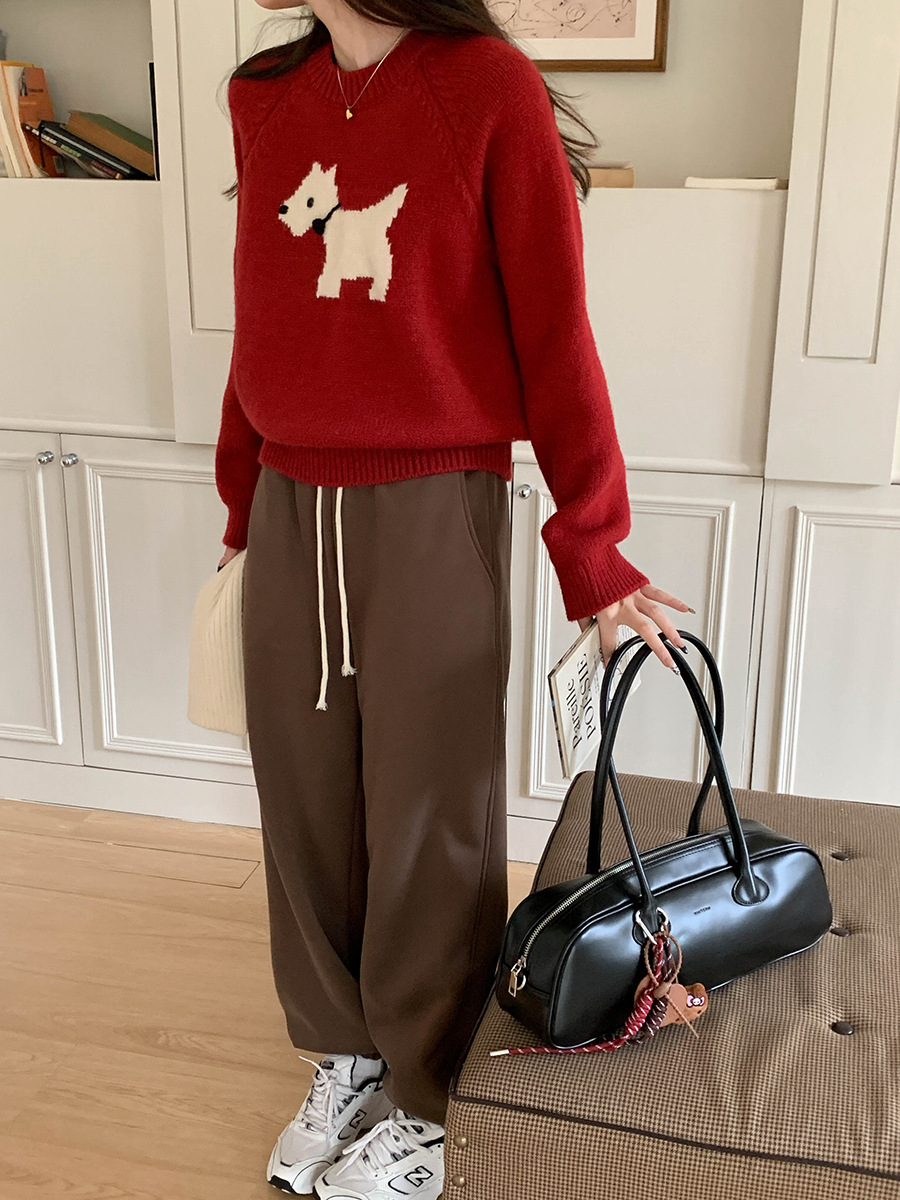 3th Morning North Island Park Korean Style Youthful Dog Embroidered Round Neck Pullover Sweater ZY2381 pic 55