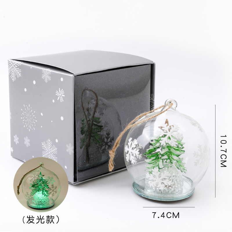 圣诞节礼物拉丝圣诞树淄博琉璃工艺品玻璃制品桌面摆件手工装饰灯详情34