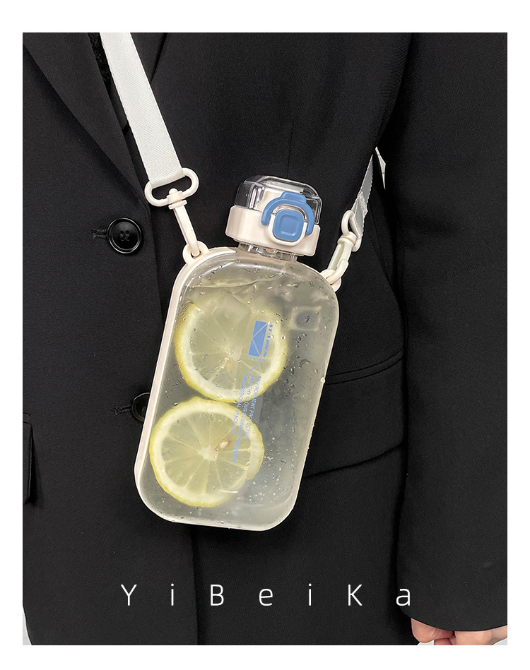 时尚简约大容量水杯创意方形运动健身杯子高颜值网红塑料水杯批发详情3