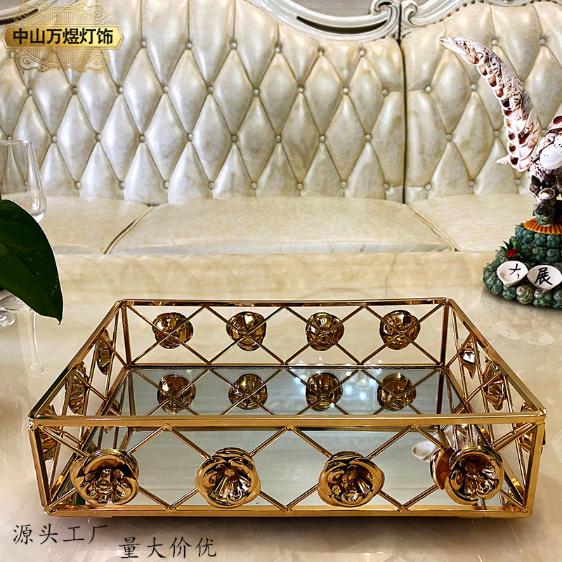 跨境家用零食糖果托盘穆斯林节日用品餐盘铁艺长方盘果盘家居装饰详情7