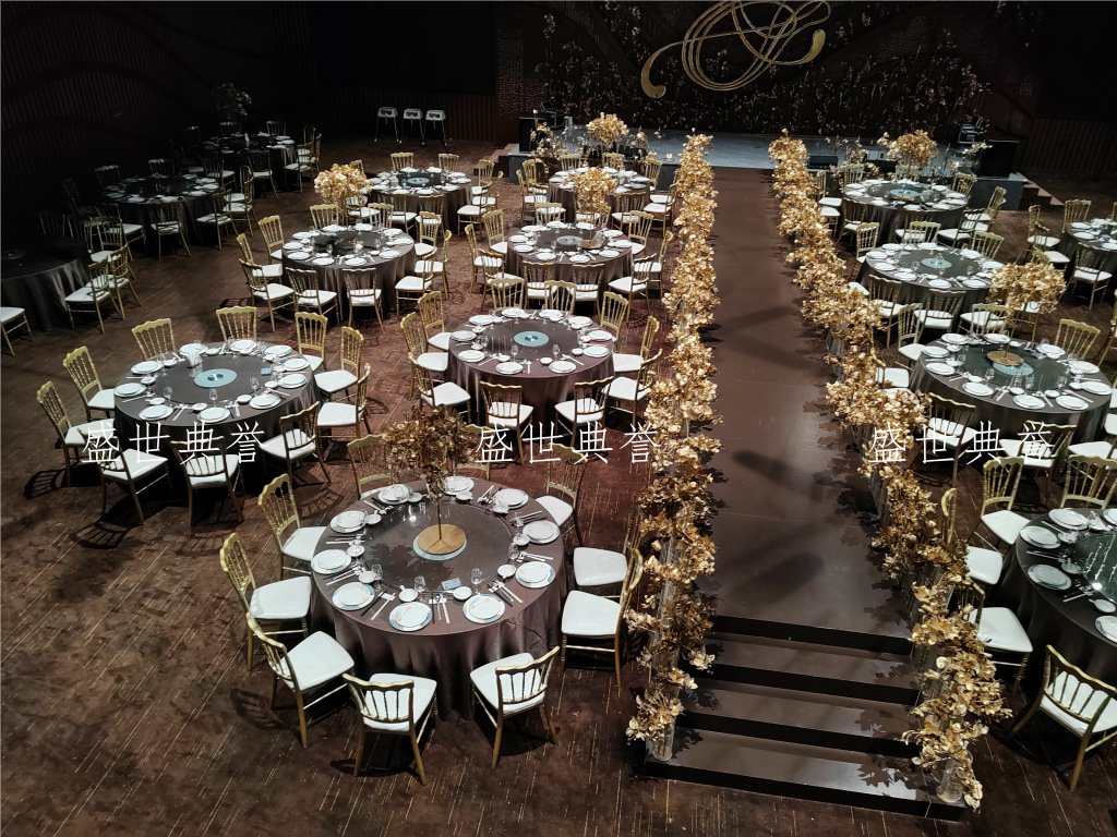 Hangzhou Banquet Center dining tables and chairs Hotel theme wedding bamboo joint chairs, European-style wedding castle chairs, wedding banquet folding chairs pic 23