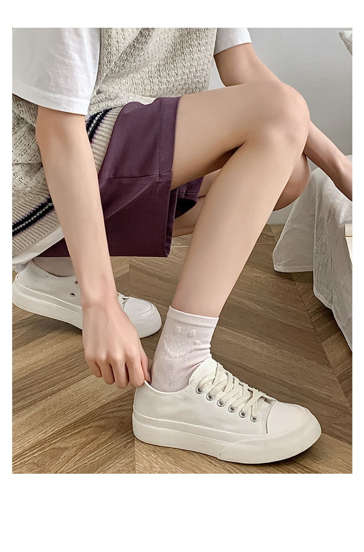 2024春季新款袜子女纯棉洋气笑脸五分袜卡通可爱外穿网红潮袜批发详情15