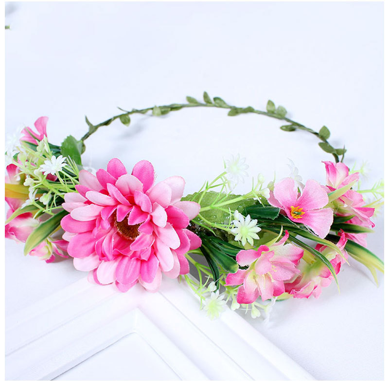 Wholesale of realistic flower, flower globe travel, scenic area, bride headband, photo shoot, green leaf fabric headband accessories pic 7