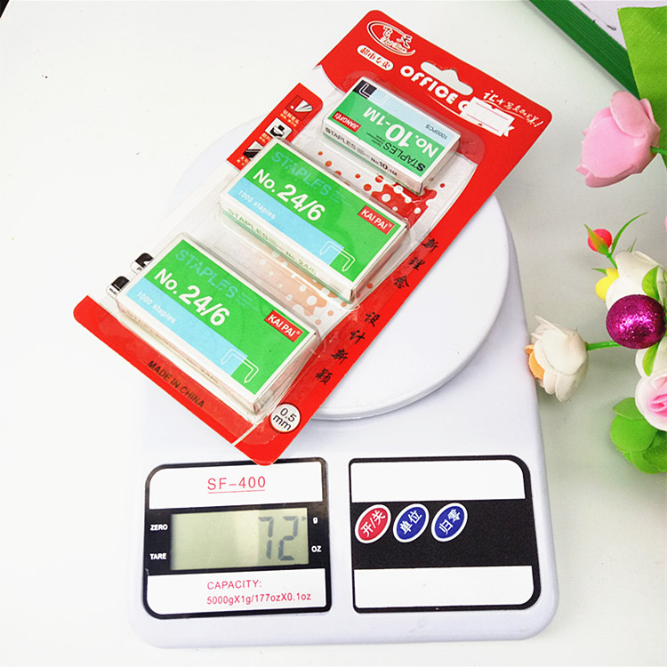 Wholesale stationery staples, cassette packaging, 3 boxes of staples, large and small staples pic 4
