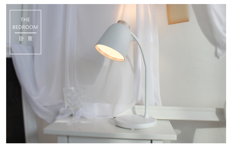 Modern Nordic folding USB charging LED table lamp, eye-protecting and learning three-tone light intelligent adjustment home bedside lamp pic 13