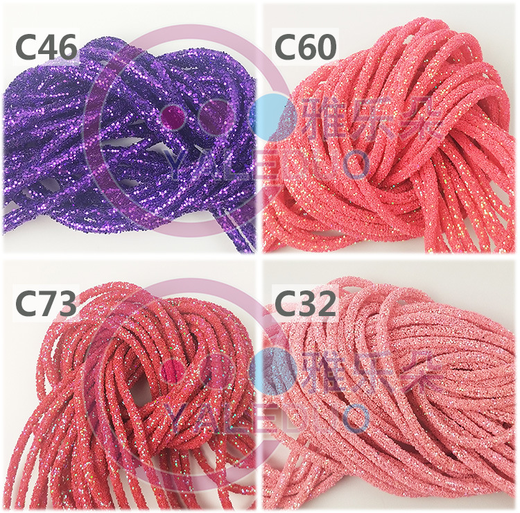 Golden Light 6MM Sequined rope 13-color rainbow slippers hose diy hair accessory materials Hat clothing pendant accessories pic 18