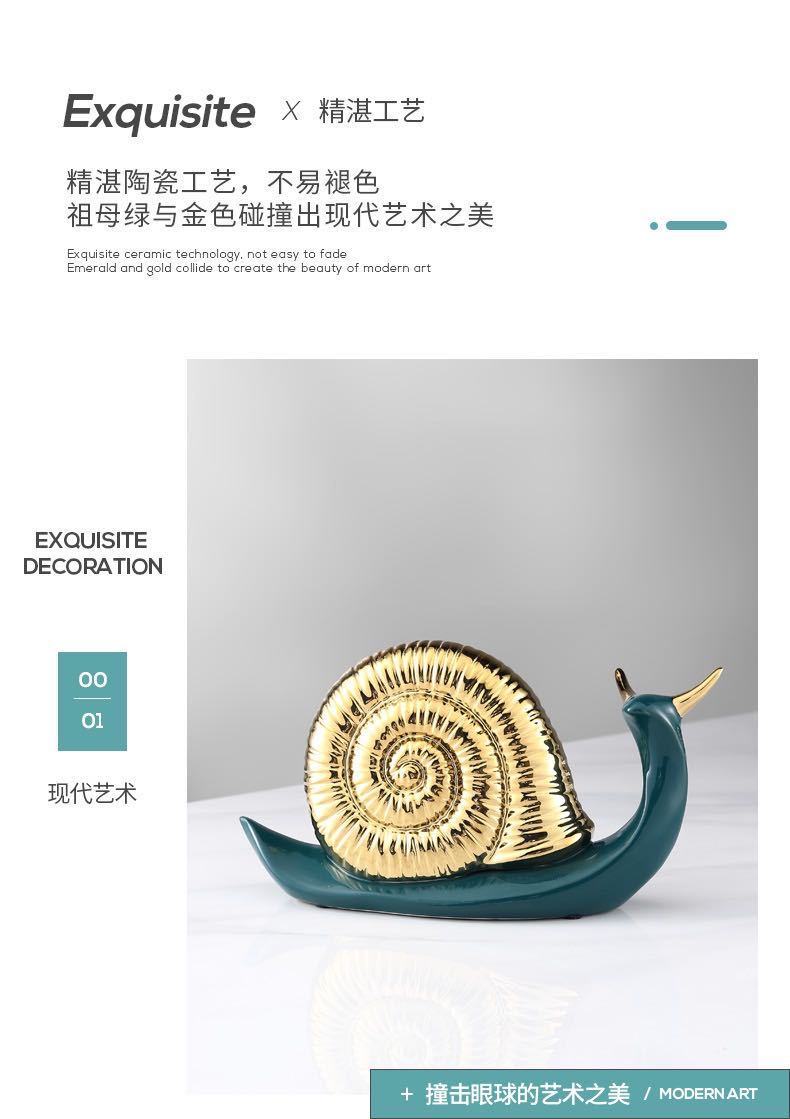 Creative ornaments, snail decorations, cute bedroom shelves, bookcases, bookcase trinkets, ceramic handicrafts pic 2