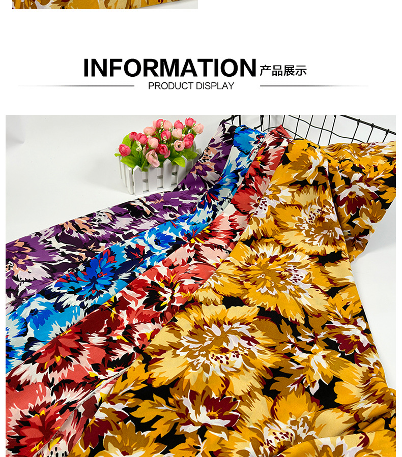 Fashionable tie-dyed printed polyester fabric dress, plain weave forged printed fabric in stock, large print broken card printed fabric pic 8