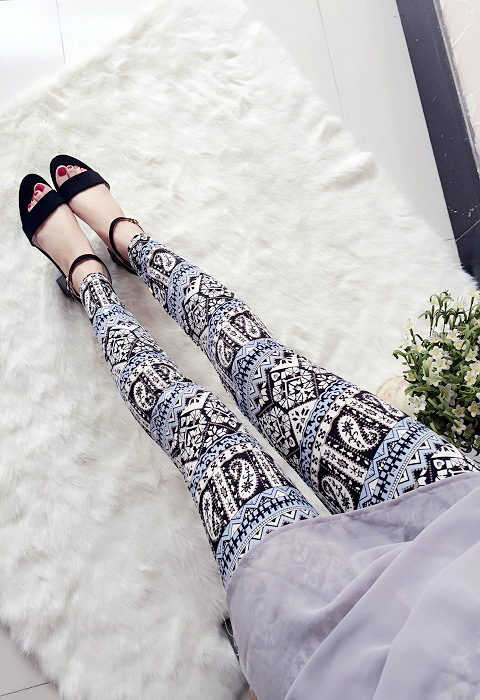 New spring dress, large-sized stretch, colorful star graffiti, personalized leggings for women pic 58