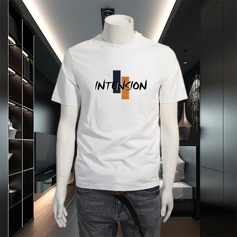 Verano 2024 new pound algodón camiseta manga corta cuello redondo tallas grandes hombre moda joven moda hombre media manga legging pic 9