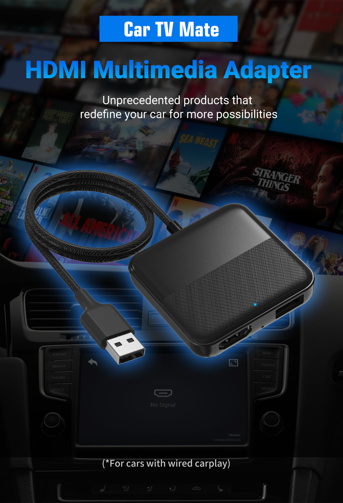 New product CA361 in-car carplay screen Projector tv box TV Box hdmi converter pic 7