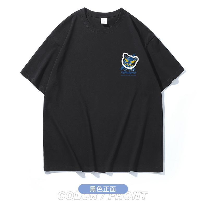 NASA collaboration short-sleeved T-shirt for men, a heavyweight off-the-shoulder pure cotton bestseller with bear print, half-sleeved couple T-shirt for women pic 67