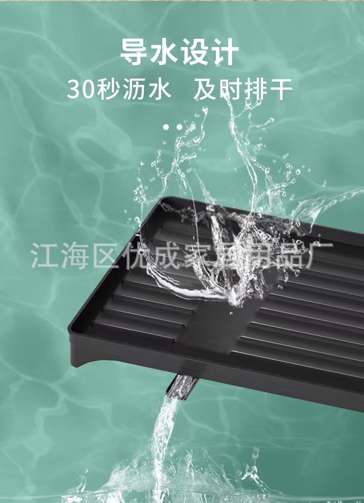 Double-layer storage rack, cross-border ironwork dish storage, multi-functional kitchen countertop, draining dish rack pic 5