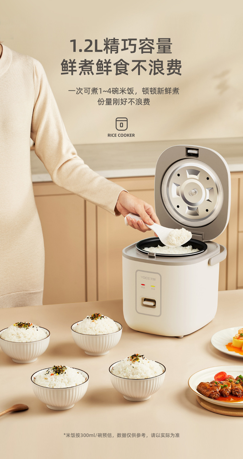 迷你电饭煲小1-2人家用预约1.2升电饭锅智能电煮锅多功能一体详情4