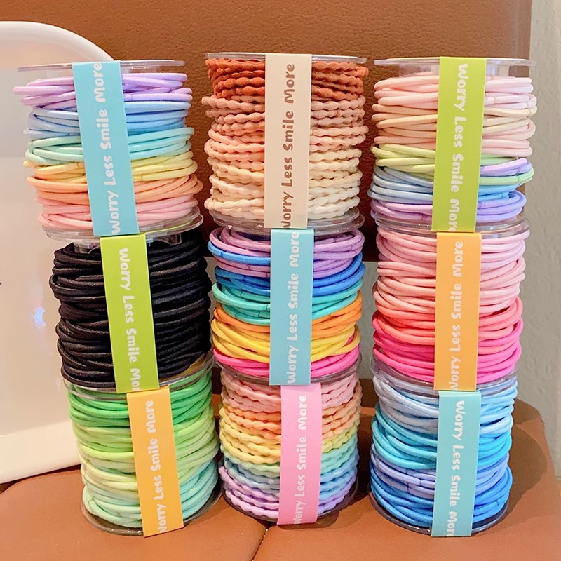 宝宝彩色头绳儿童扎头发皮筋女童不伤发发绳弹性好发圈女孩橡皮筋详情3