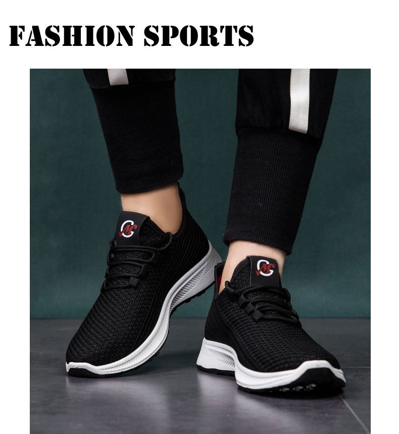 新款春季男鞋休闲鞋潮流学生跑步鞋 男士运动鞋 飞织透气鞋子详情16