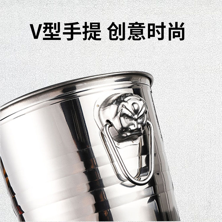 Thickened stainless steel tiger head ice bucket, beer ice bucket, champagne bucket, European-style KTV and bar ice bucket, commercial milk tea shop pic 1