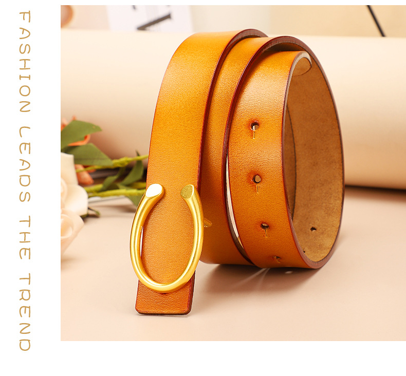 皮带真皮仿古C字扣精致腰带女百搭装饰裤腰带裙子厂家批发腰带女详情14