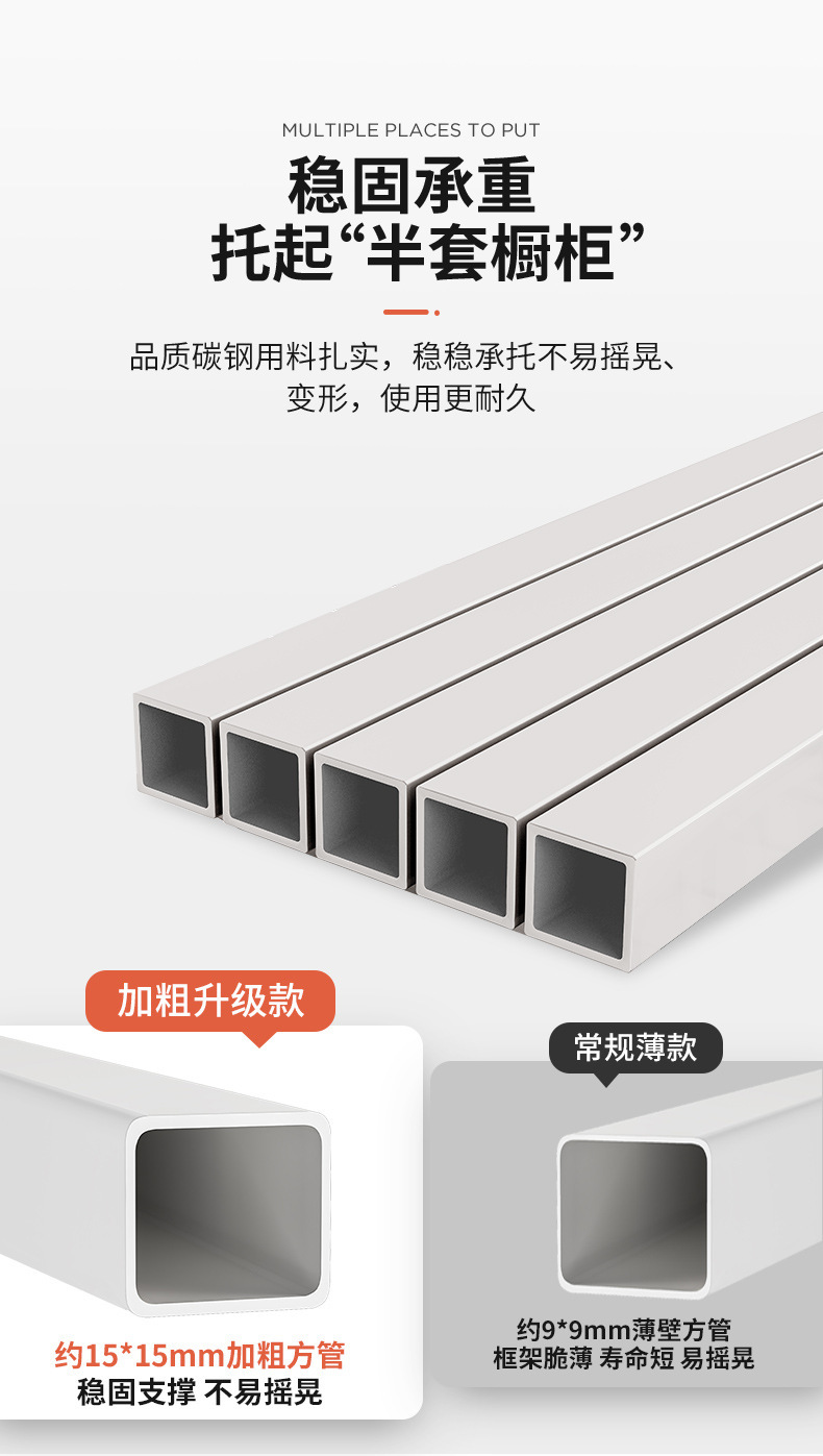 餐边柜置物架厨房落地多层柜子储物碗柜pvc带门多功能微波炉收纳详情12