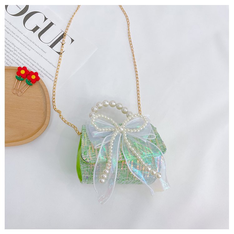 可爱女童斜挎包小香风时尚儿童手提斜背包包公主淑女珍珠包单肩包详情104