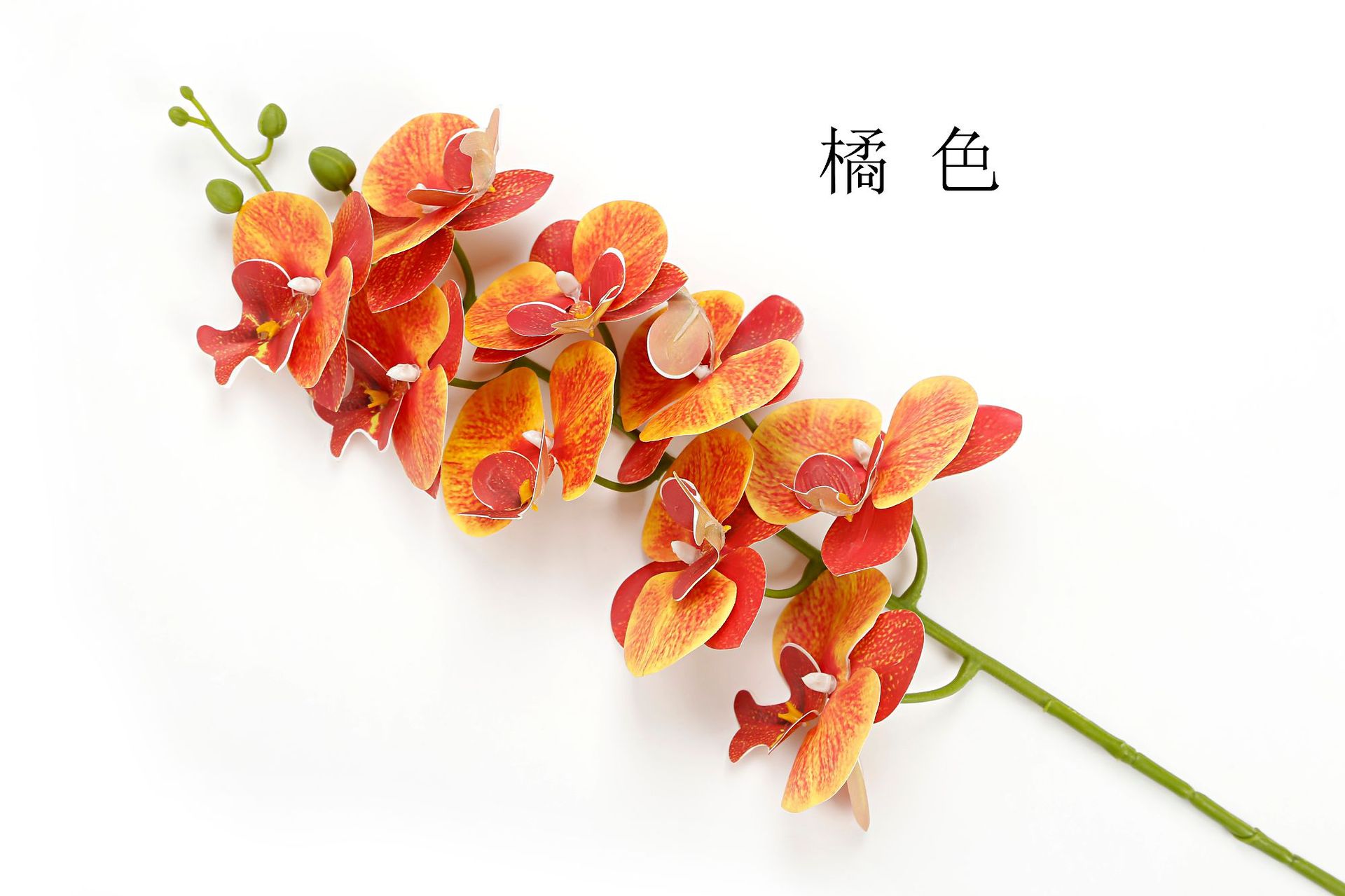 Artificial Phalaenopsis artificial flower home decoration artificial flower hand feel film 9-head Phalaenopsis artificial flower factory wholesale pic 9