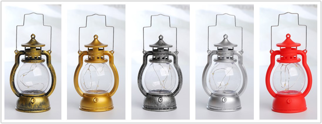 Christmas retro small oil lamp, electronic candle lamp, LED small horse lamp, creative decorative display, gift wind lamp pic 2