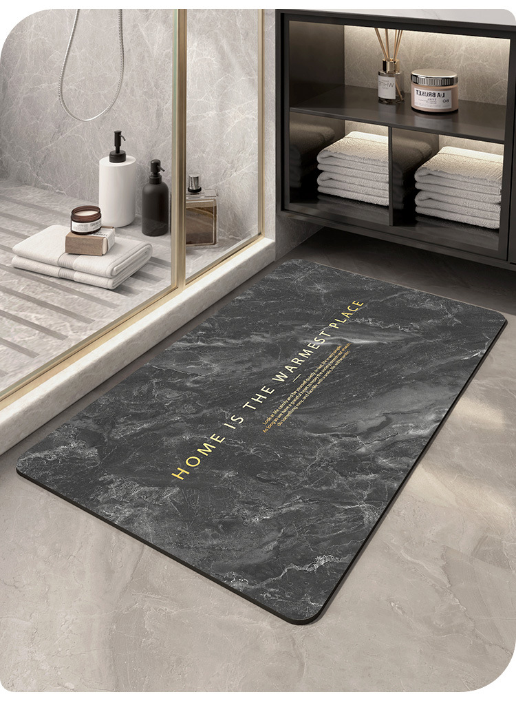 Diatom mud soft bathroom absorbent mat, marble kitchen foot mat, anti-slip absorbent floor mat at the bathroom door pic 14